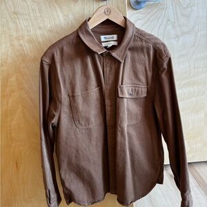 Madewell Men’s Overshirt - Burnt Orange/Brown, Size M